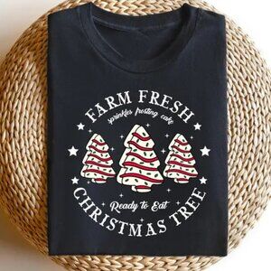 Farm Fresh Christmas Tree Graphic Tee - Black